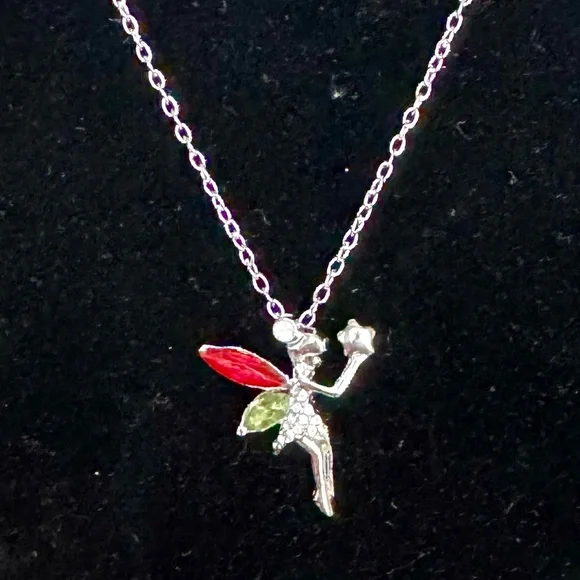 🆕 Tinkerbell Fairy Necklace - Silver - Picture 1 of 3